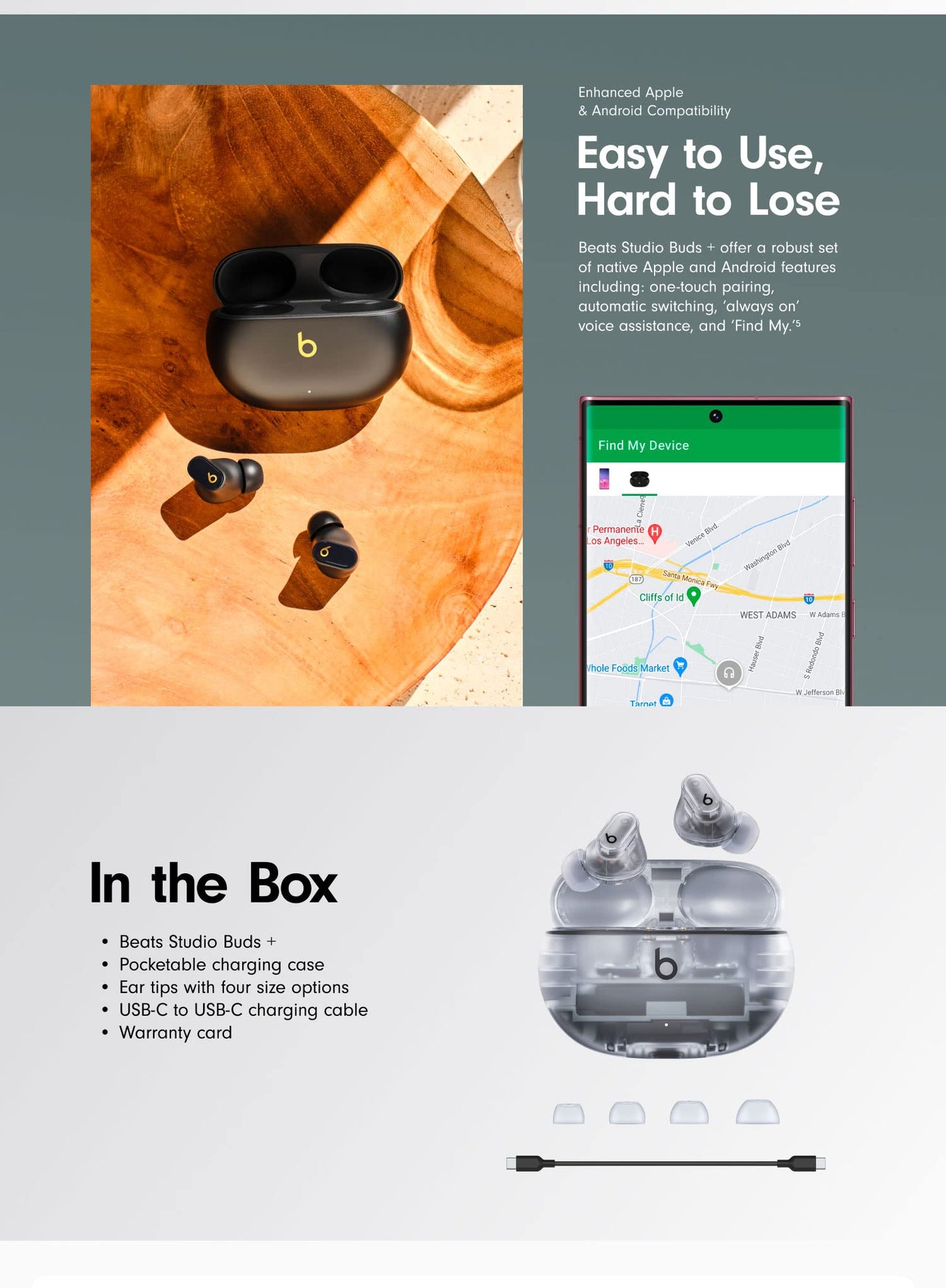 Beats Studio Buds + Transparent Wireless Noise Cancelling Earbuds, Apple & Android Compatibility