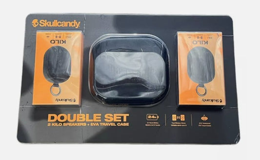 Skullcandy Kilo Wireless Waterproof Bluetooth Speaker with Case Bundle, 2-pack